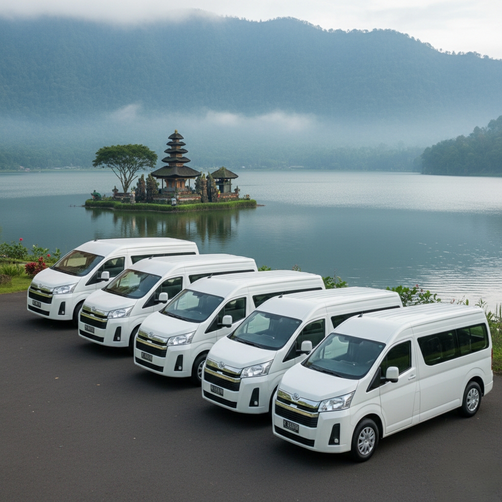 Interior Hiace Bali yang nyaman untuk rombongan