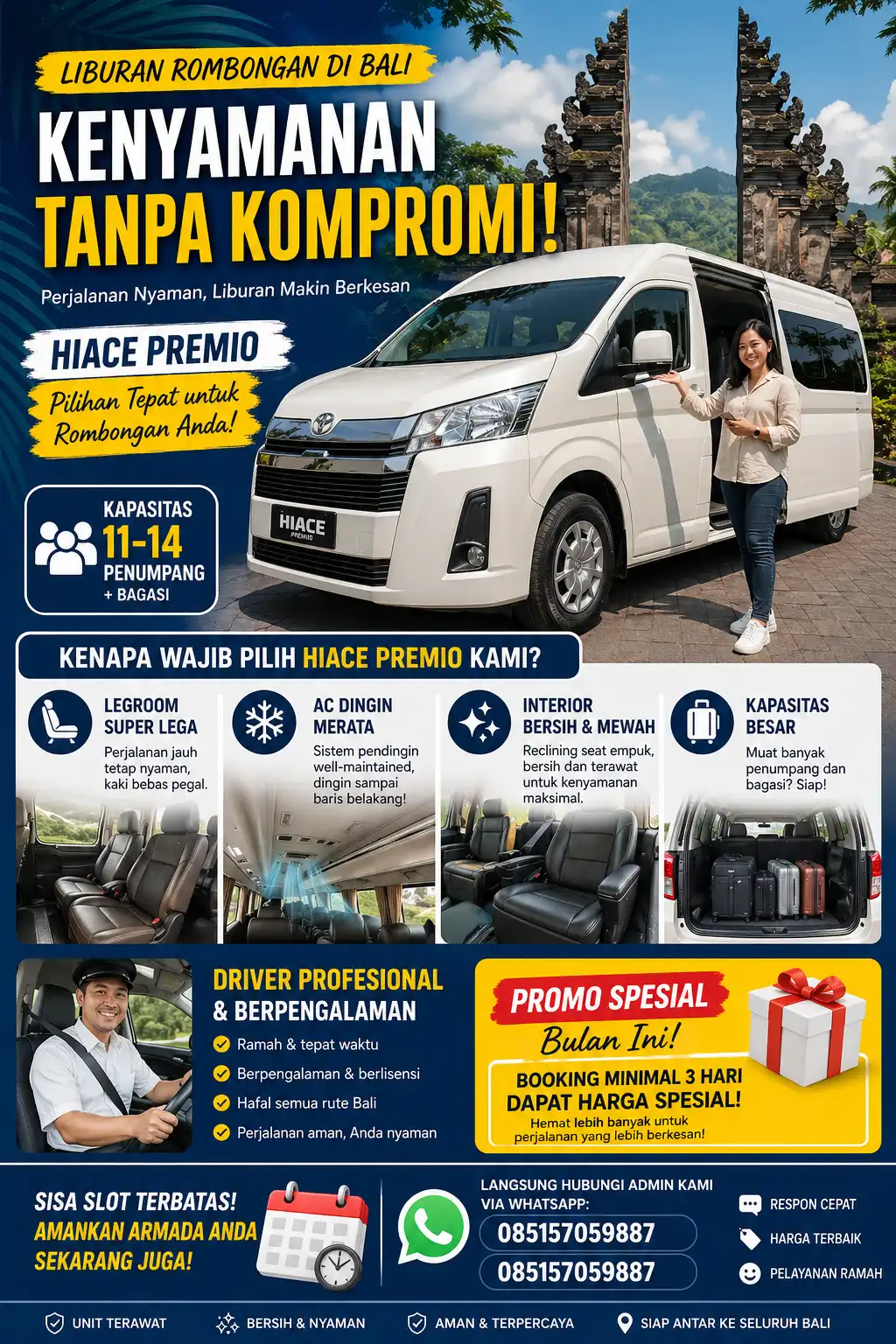 Hiace Minibus untuk rombongan di Bali