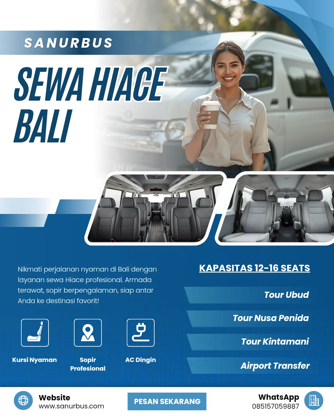 Promo sewa Hiace Bali untuk rombongan wisata