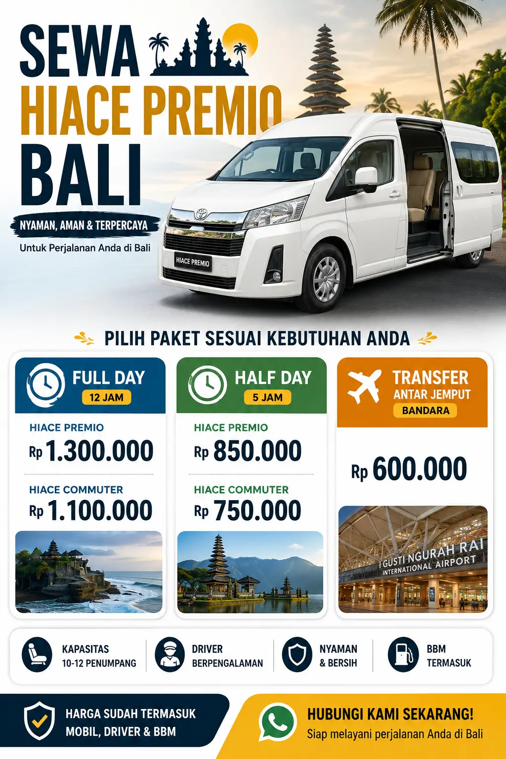 Transport wedding dan corporate dengan Hiace